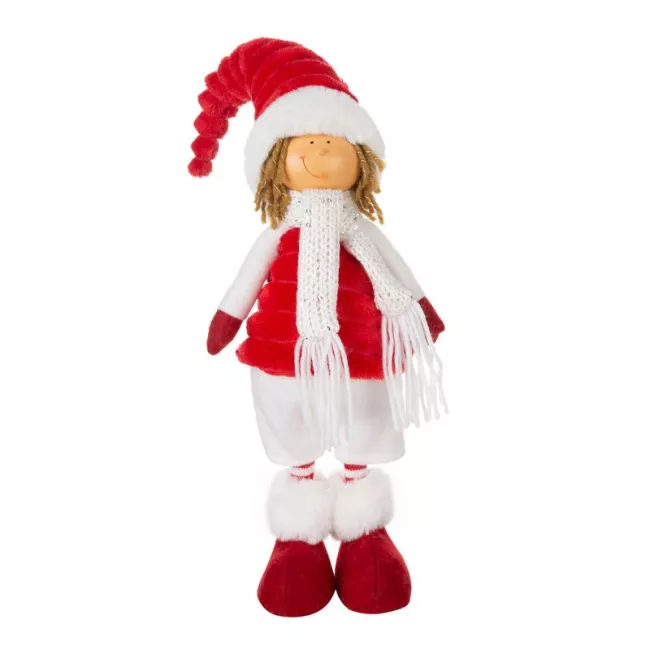 Ozdoba świąteczna Doll lalka 16x10x52     biała czerwona Eurofirany
