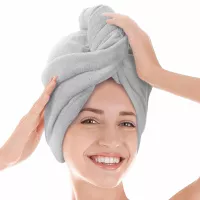 Turban ręcznik do włosów Active szary mikrofibra