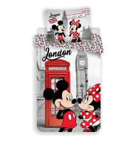 Pościel bawełniana 140x200 Myszka Mini i Miki 6770 Londyn Minnie Mickey Mouse poszewka 70x90