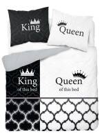 Pościel bawełniana 220x200 3602 A King Queen of this bed marokańska koniczyna czarna biała dwustronna dla pary Holland Home 2