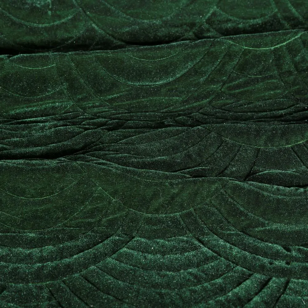 Narzuta dekoracyjna 170x210 Eden ciemna zielona welurowa
