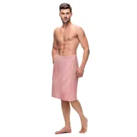 Ręcznik męski do sauny Kilt S/M pudrowy  frotte bawełniany