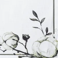 Podkładka dekoracyjna 30x40 Natu4 kwiaty  biała Eurofirany