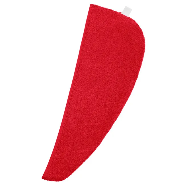 Turban kąpielowy 65x23 czerwony frotte ręcznik do włosów na głowę