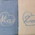 Komplet ręczników w pudełku 2szt 70x140 Mąż Żona Serduszko kremowy błękitny