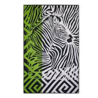 Ręcznik plażowy 100x160 Zebra zielony biały czarny bawełniany frotte plaża 2 Zwoltex