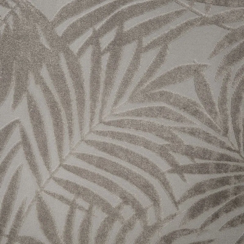 Zasłona 140x250 Livia beżowa z botanicznym wytłaczanym wzorem liści welwetowa gotowa na przelotkach Eurofirany