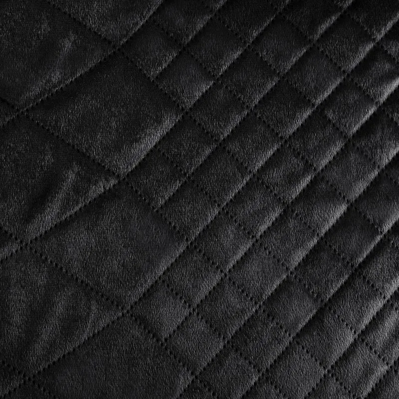 Narzuta na fotel 70x160 Luiz 3 czarna     welurowa wzór geometryczny