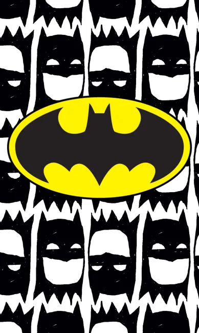 Ręcznik bawełniany 30x50 Batman maska znak biały czarny żółty C 5648