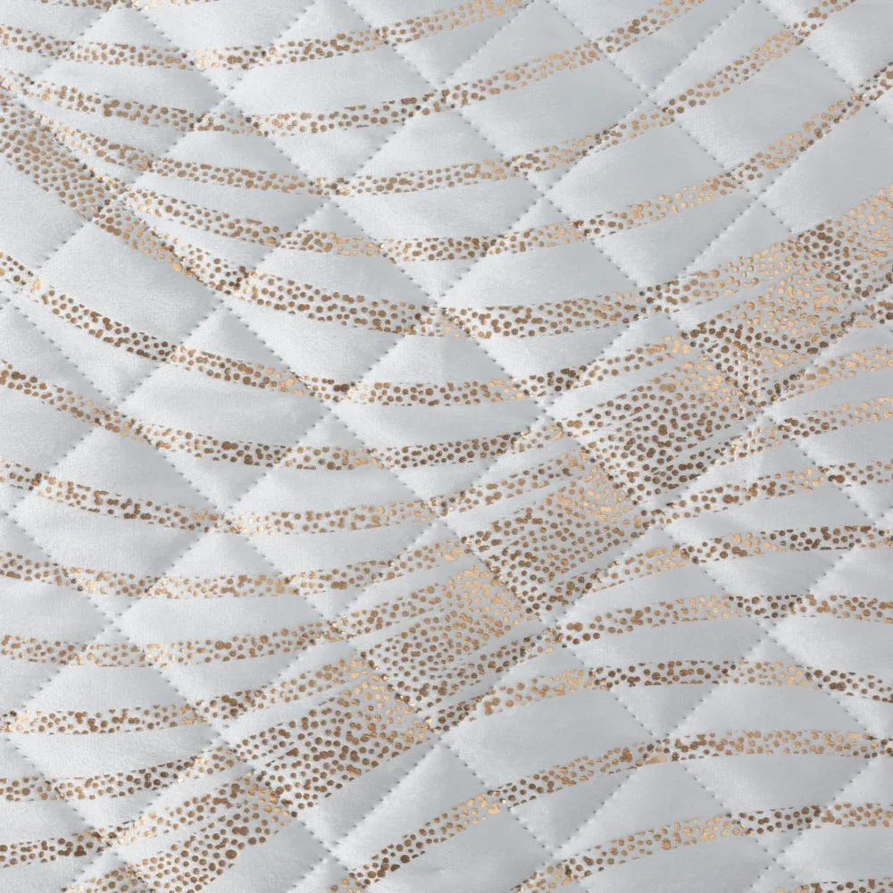 Narzuta dekoracyjna 230x260 Blanca 3 biała złota geometria welwetowa Limited Collection Eurofirany