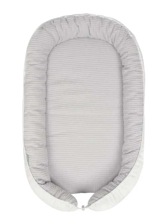 Gniazdko niemowlęce Prestige Muslin       55x80 białe szare otulacz dwustronny