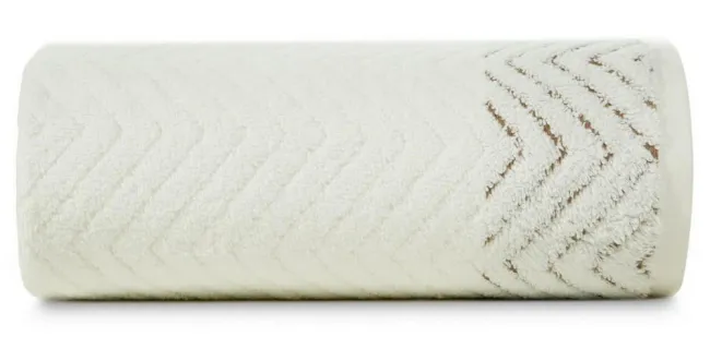 Ręcznik Indila 70x140 kremowy 550g/m2 frotte geometryczny wzór Eurofirany