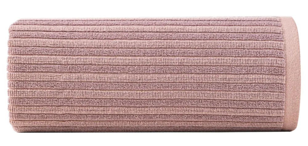 Ręcznik Avinion 1 70x140  pudrowy frotte z ozdobną bordiurą w pasy 500 g/m2 Terra Collection Eurofirany