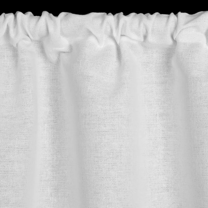Zazdroska 60x150 Clarie biała gotowa na tunel z matowej tkaniny z koronką Eurofirany