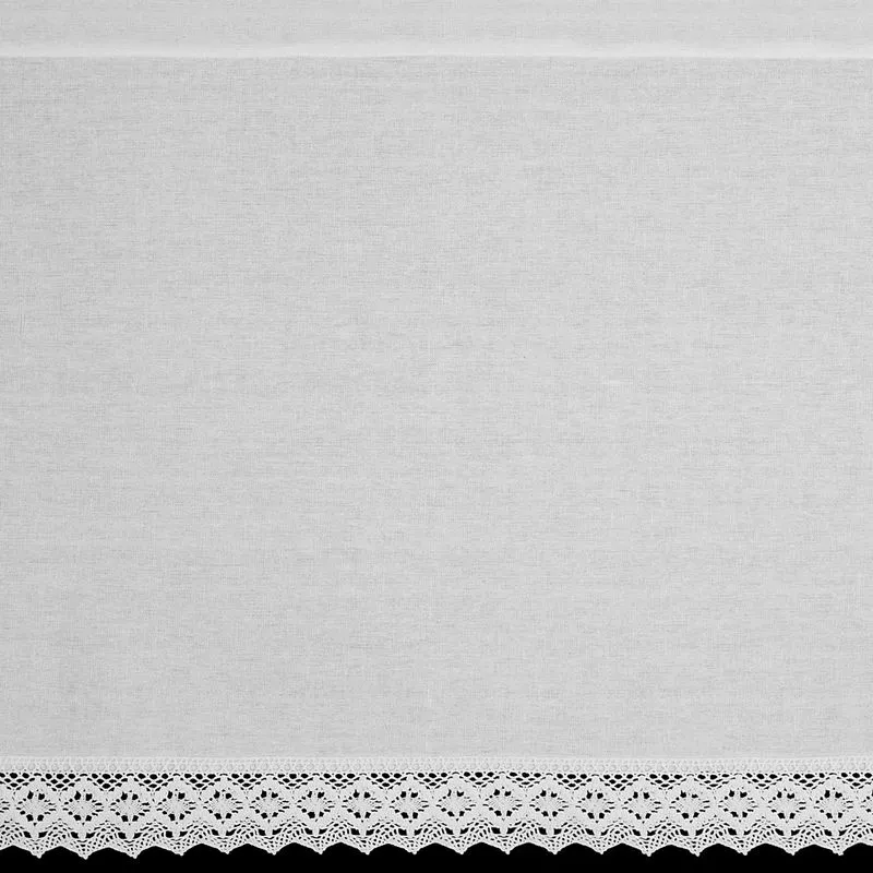 Zazdroska 60x150 Clarie biała gotowa na tunel z matowej tkaniny z koronką Eurofirany