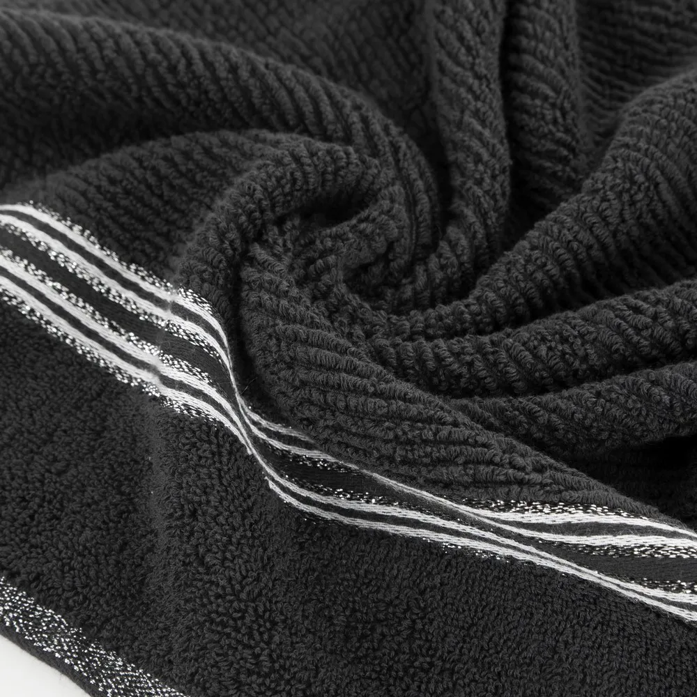Ręcznik 50x90 Filon 11 czarny 530g/m2 Eurofirany