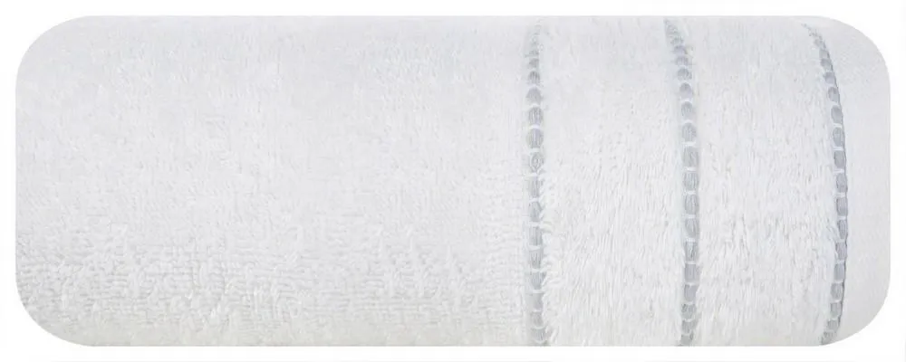 Ręcznik Mari 70x140 biały z welurową bordiurą 500g/m2 Eurofirany