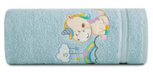 Ręcznik dziecięcy 30x50 Baby 34 niebieski Jednorożec 450g/m2 Eurofirany