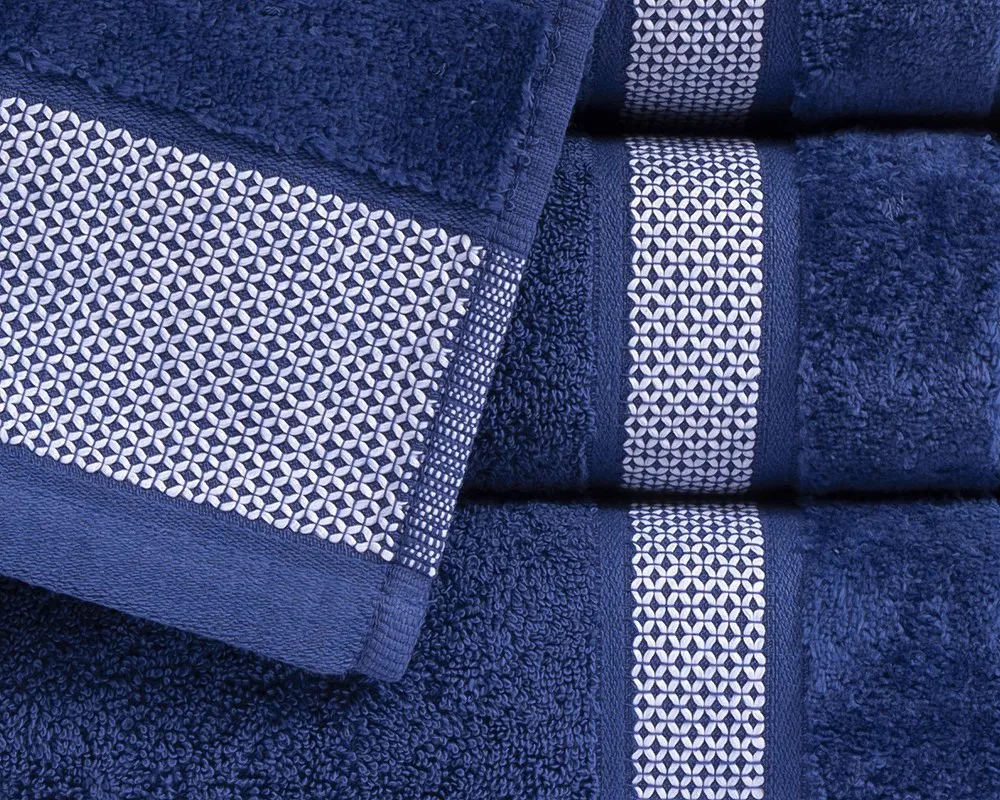 Ręcznik 70x140 Carlo niebieski frotte     bawełniany 550g/m2 Detexpol