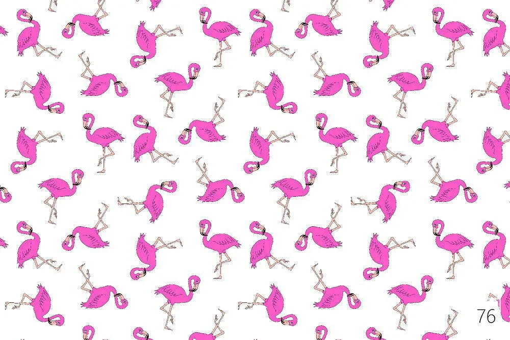 Pościel bawełniana 180x200 1435E biała flamingi różowe 76N