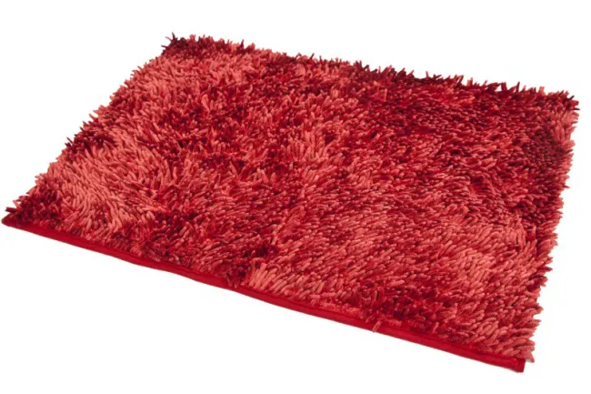 Dywanik łazienkowy 75x150 Shaggy czerwony frędzle Eurofirany