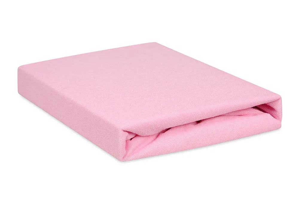 Prześcieradło nieprzemakalne 70x140 10 różowe frotte z gumką do łóżeczka dziecięce podkład