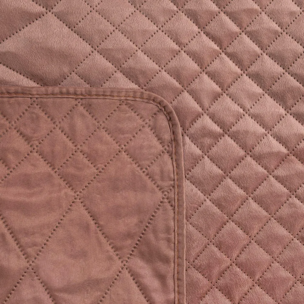 Narzuta dekoracyjna 200x220 Luiz 3 różowa pudrowa welwetowa geometryczna