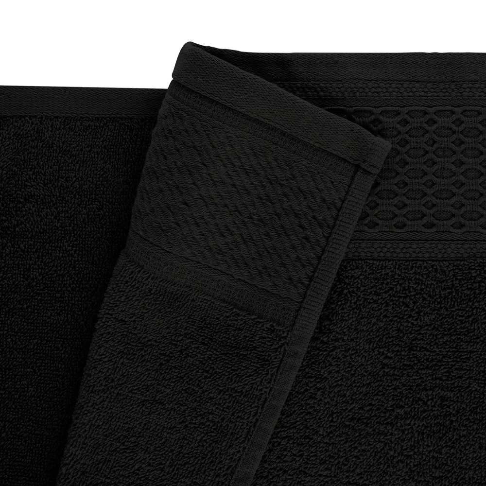 Komplet ręczników 4 szt Solano kremowy    czarny w pudełku Darymex