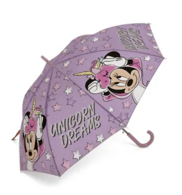 Parasolka dla dzieci Myszka Mini 7819 Minnie Mouse gwiazdki różowy parasol różowa rączka