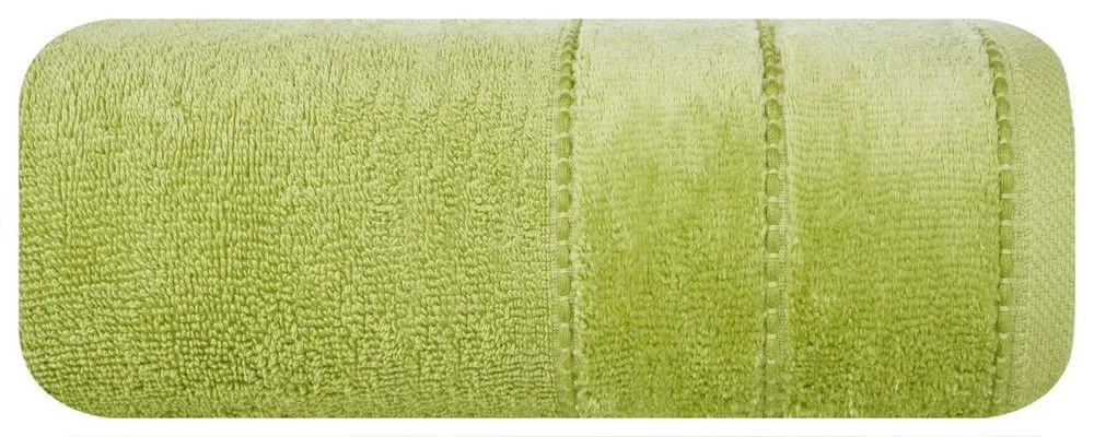 Ręcznik Mari 70x140 oliwkowy z welurową bordiurą 500g/m2 Eurofirany