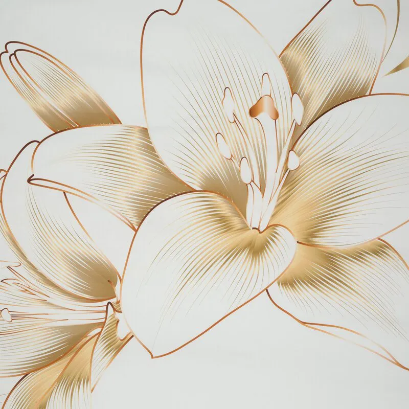 Pościel satynowa 220x200 Blanca 11 biała  złota kwiat geometria Limited Collection Eurofirany