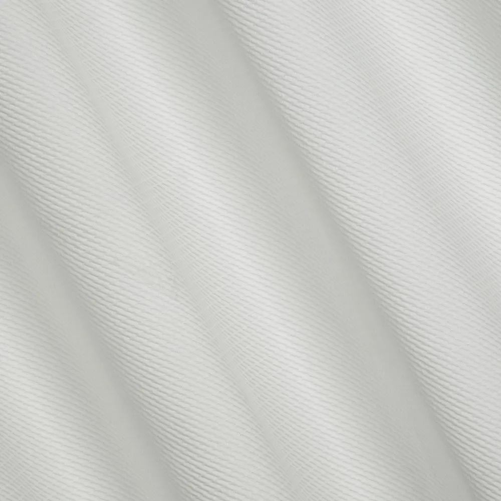 Zasłona 140x250 Eliza biała gotowa na przelotkach welwetowa z drobnym wytłaczanym wzorkiem geometrycznym Eurofirany