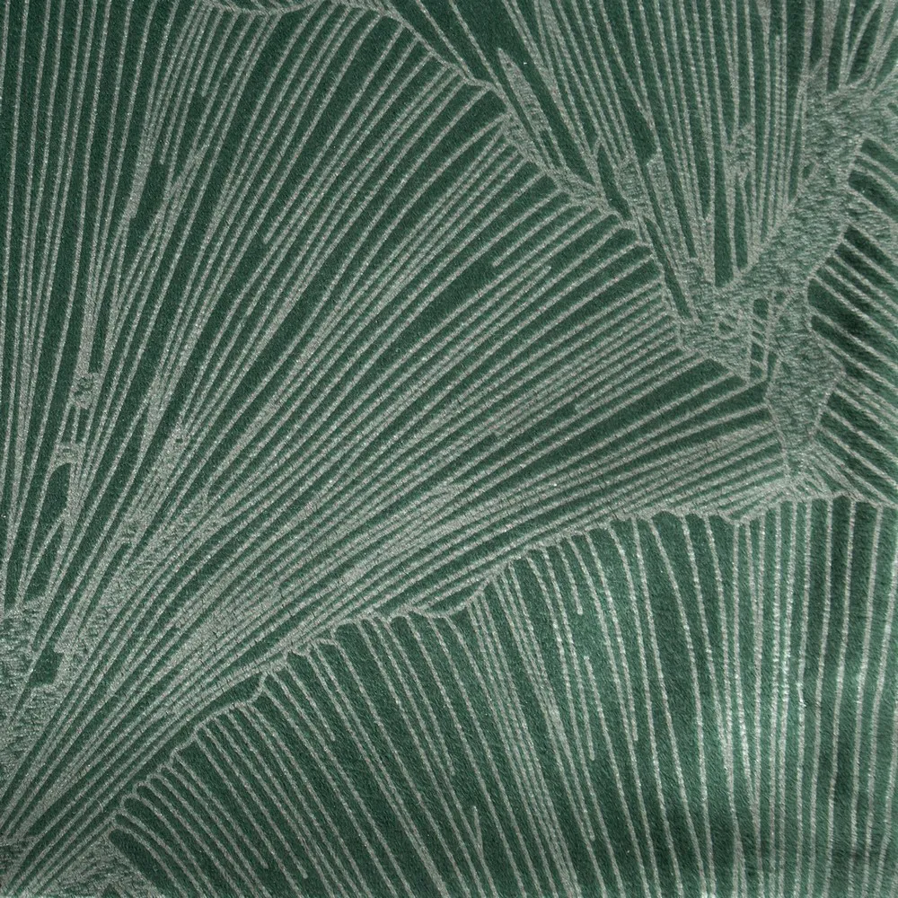 Obrus 40x140 Goja zielony ciemny bieżnik liście miłorzębu Pierre Cardin z błyszczącym nadrukiem welwetowy Eurofirany