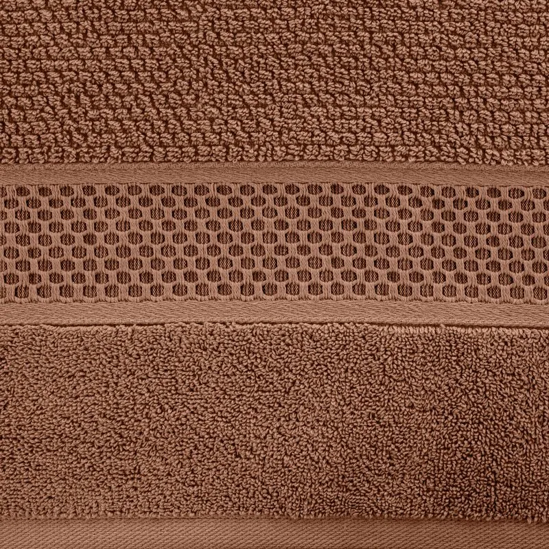Ręcznik Danny 50x90 ceglasty  z wytłaczaną bordiurą i błyszczącą nicią 500 g/m2 Eurofirany