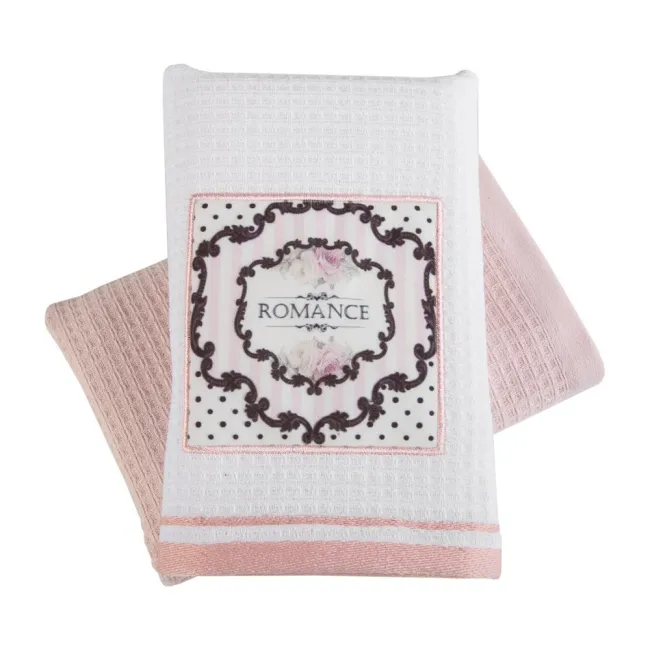 Ręczniki kuchenne 2cz. Ariana 40x60  biały różowy Eurofirany