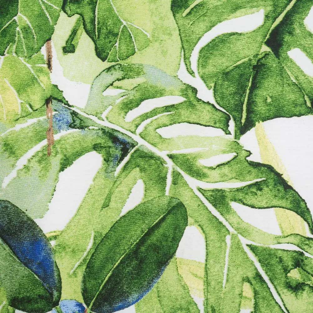 Pościel satynowa 160x200 liście palmy monstery biała zielona niebieska egzotyczna roślinna w pudełku Monstera Nova Print Gift Eurofirany