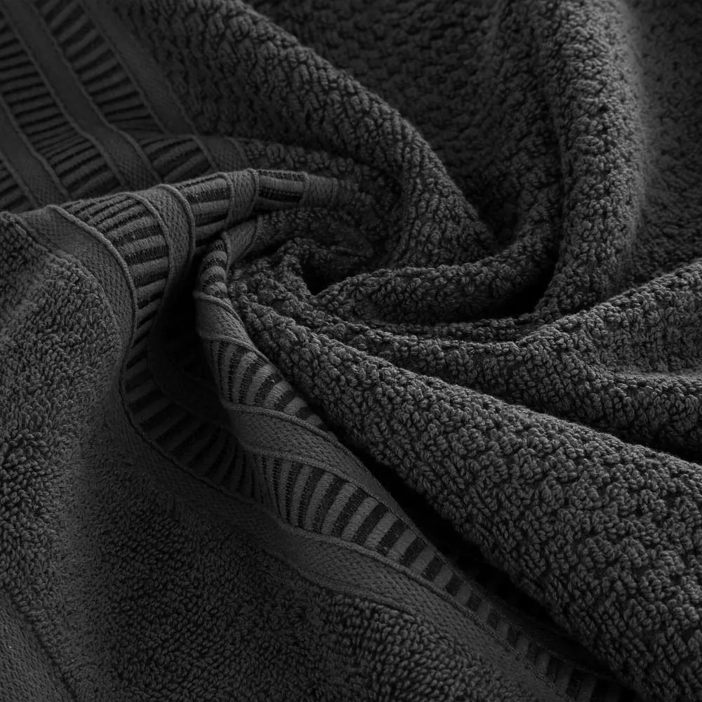 Ręcznik Rosita 50x90 czarny o ryżowej  strukturze 500g/m2 Eurofirany