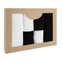 Komplet ręczników 6 szt Solano biały czarny w pudełku Darymex