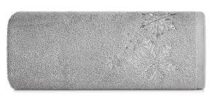 Ręcznik Santa 50x90 srebrny gwiazdki świąteczny 13 450 g/m2 Eurofirany