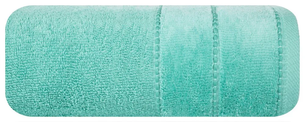 Ręcznik Mari 70x140 miętowy z welurową bordiurą 500g/m2 Eurofirany