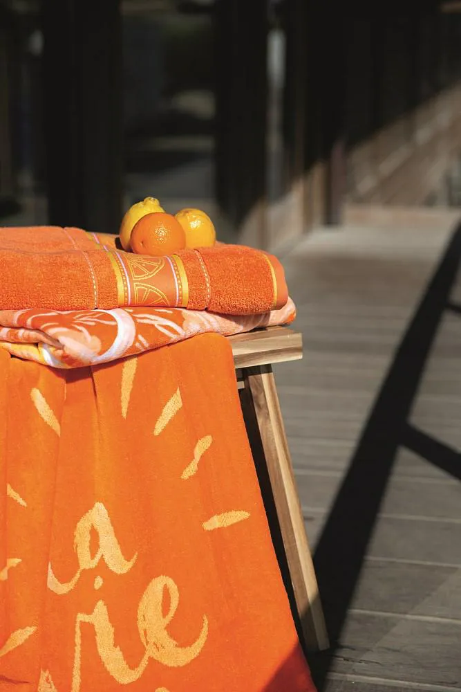Ręcznik plażowy 90x170 Tropican pomarańczowy pomarańcze ZJ-7790Z frotte 360g/m2 Clarysse