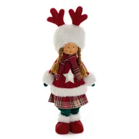 Ozdoba świąteczna Doll lalka 21x12x52 czerwona Eurofirany