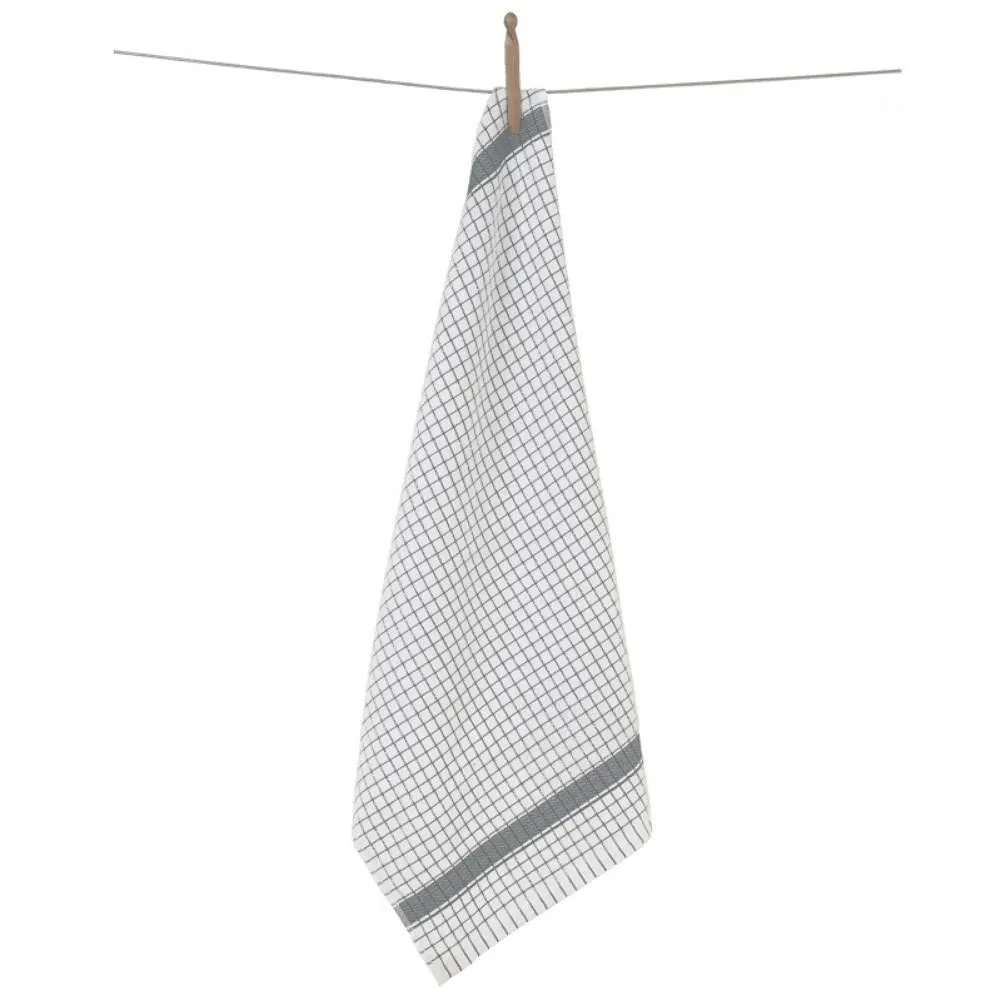 Ręcznik kuchenny 50x70 biały szary kratka 4380R frotte bawełniany 285g/m2 Clarysse