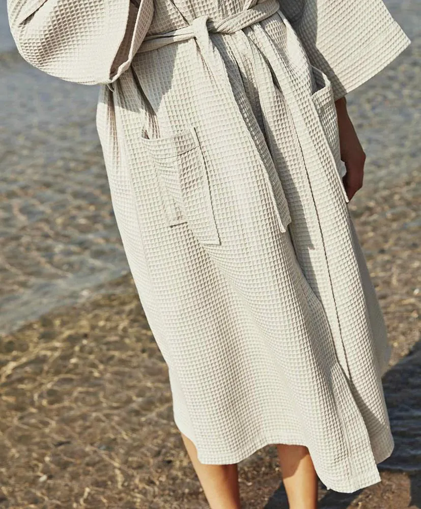 Szlafrok gofrowany biały S/M bawełniany Kimono Gofer