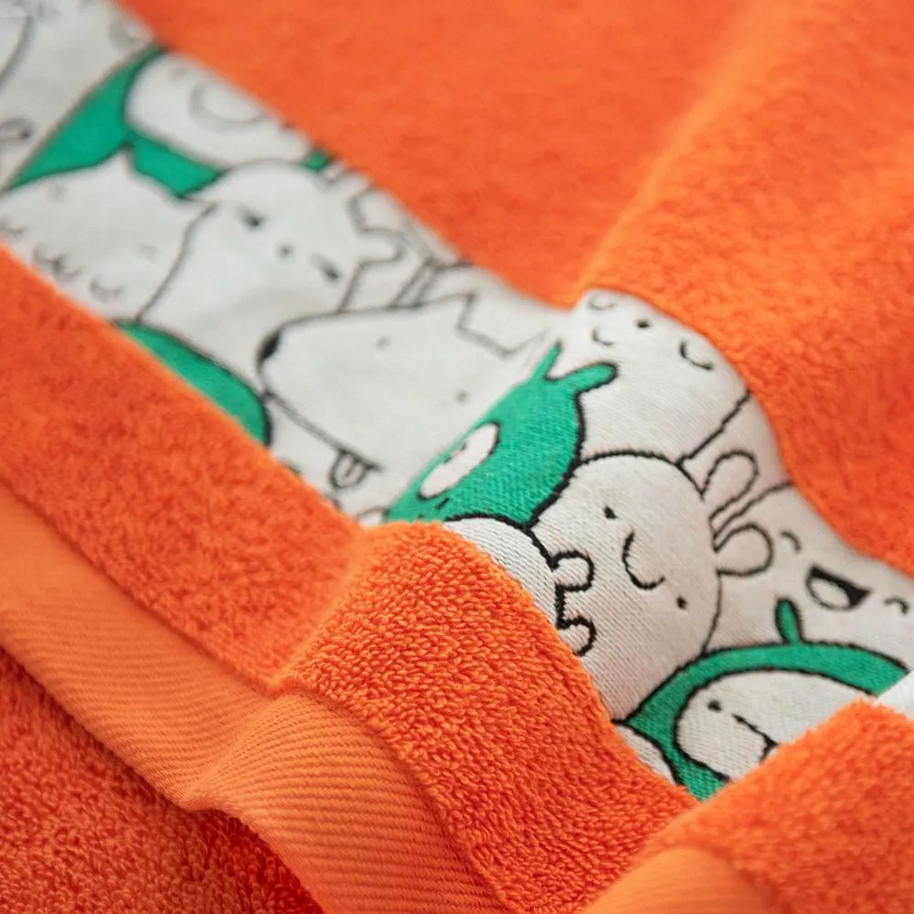 Ręcznik 30x50 Slames zwierzątka Oranż-K17-5195 pomarańczowy frotte bawełniany dziecięcy do przedszkola