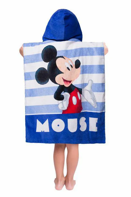 Poncho dla dzieci 50x115 Mickey stripe  ręcznik z kapturem dziecięcy