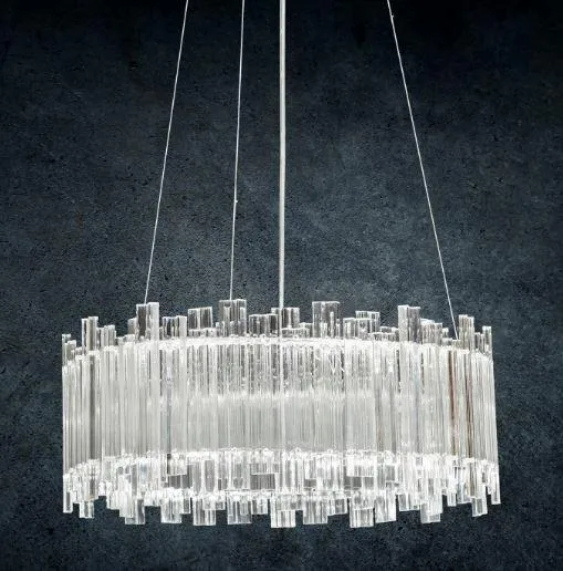 Lampa wisząca Alexa zwisające kryształowe elementy 39x20x120 cm styl nowoczesny klasyczny do salonu sypialni