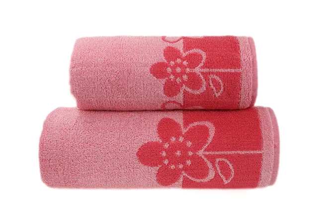 Ręcznik Paloma 2 50x100 różowy kwiatki  450g/m2 Greno