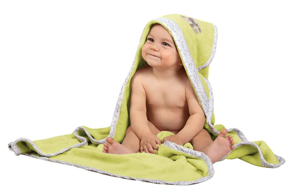 Okrycie kąpielowe niemowlęce 100x100 Bamboo 02 kremowy ręcznik z kapturkiem 0747