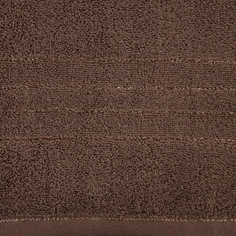 Ręcznik Gala 50x90 brązowy ciemny  zdobiony błyszczącą nicią 500 g/m2 Eurofirany
